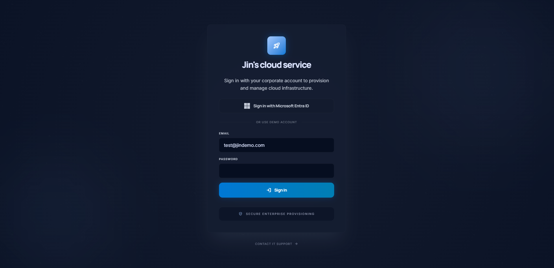 Jin Forge Cloud dashboard interface